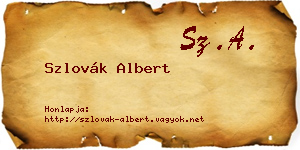 Szlovák Albert névjegykártya