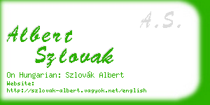 albert szlovak business card